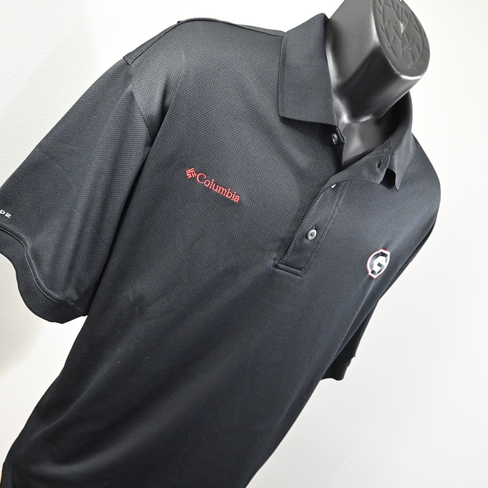 Columbia Polo Mens Large Black Georgia Bulldogs PFG Vented Performance Fishing - Picture 3 of 16
